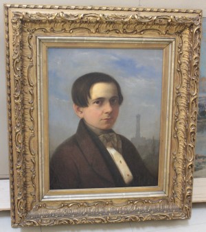 Gemälde eines junger Mannes mit dunklen Haaren ohne Bart